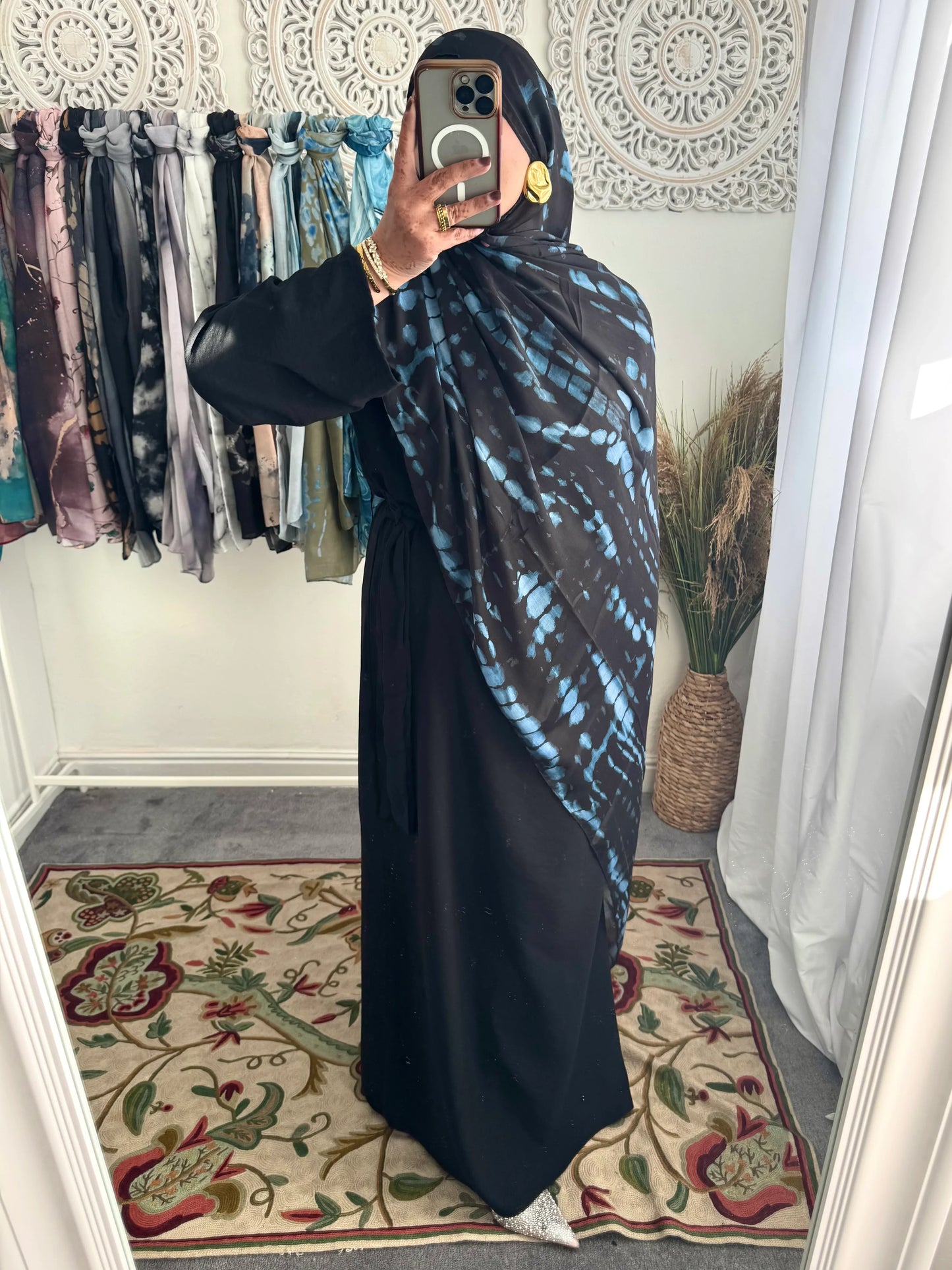 Water coloured Modal Printed Vortex Hijab - Hijab Junkie UK