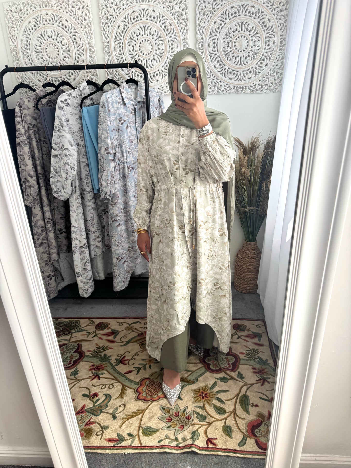 NEW Eniyah High Low A Line Free Size Printed Cord Set