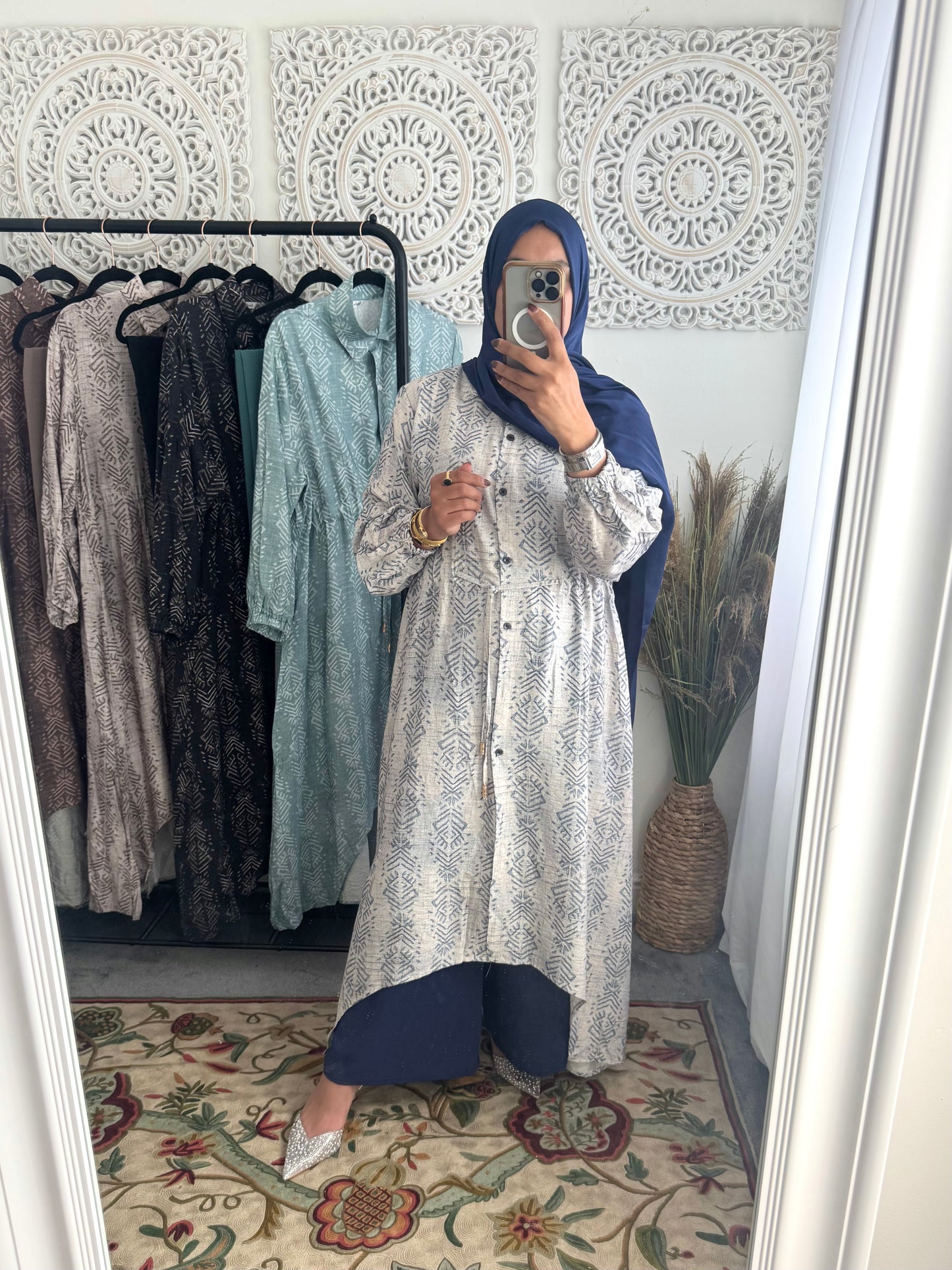 NEW Eniyah High Low A Line Free Size Printed Cord Set