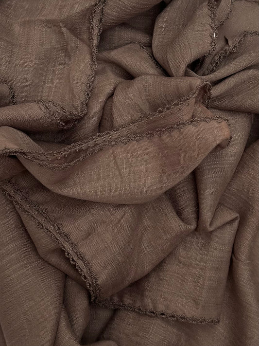 Maxi plain Turkish picot coffee hijab