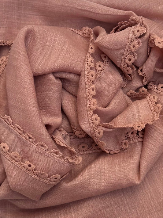 Maxi plain Turkish kinaari rose hijab