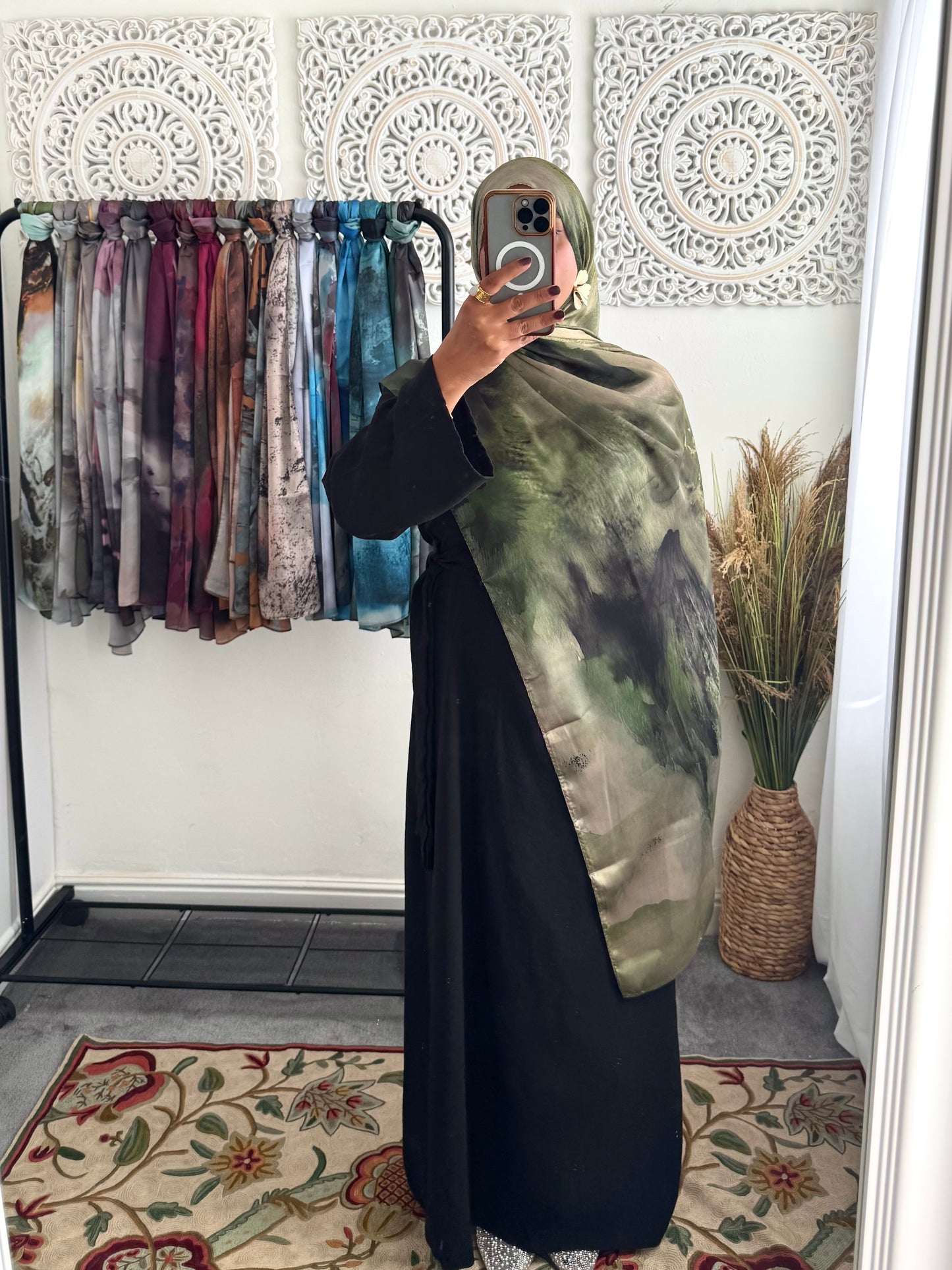 Water coloured Modal Silk Printed Zaitoon Hijab