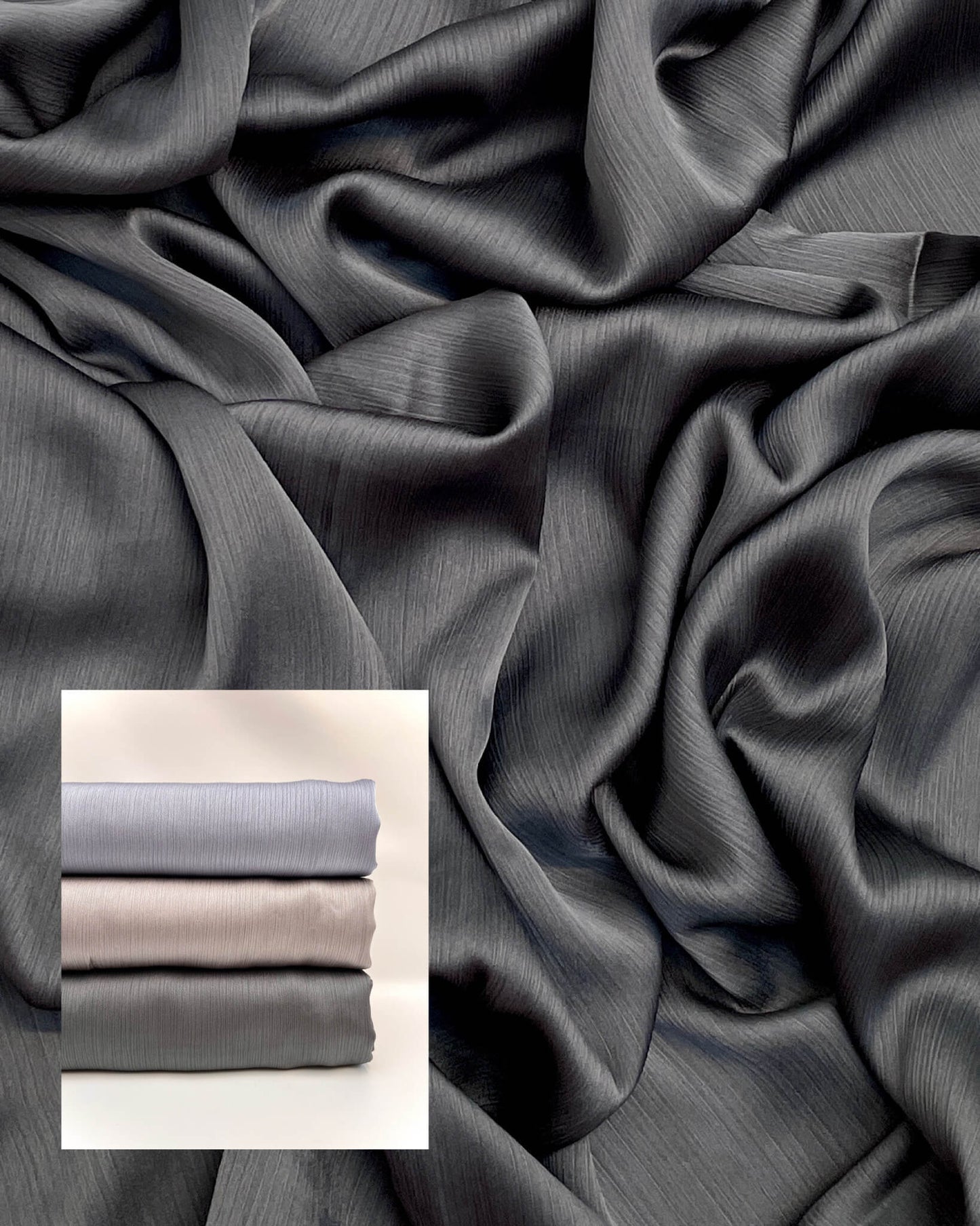 Matt Dubai crinkle silk pewter hijab