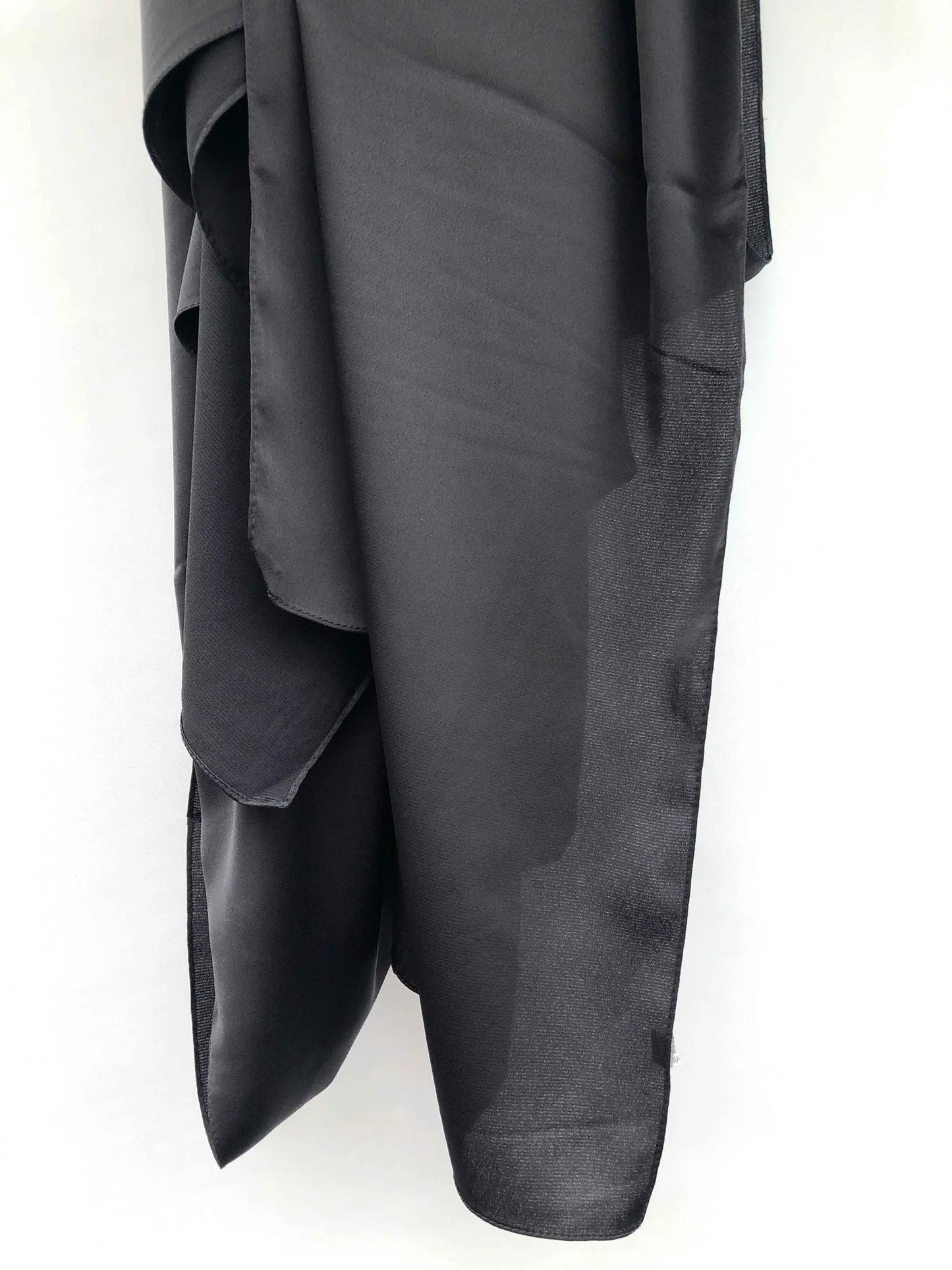 MATT LUXURY SILK RAW JET BLACK HIJAB - Hijab Junkie UK