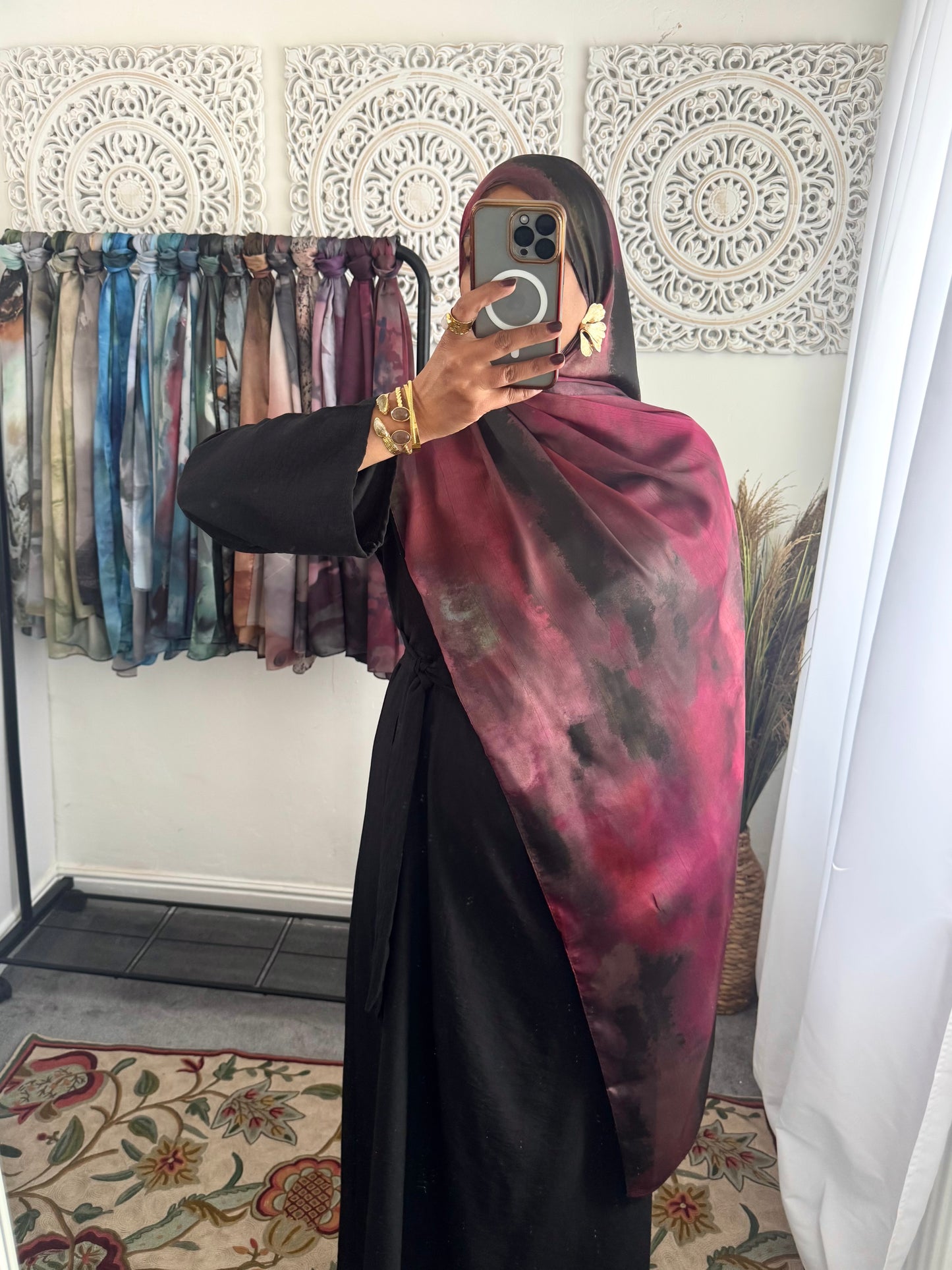 Water coloured Modal Silk Subtle Rouge Hijab