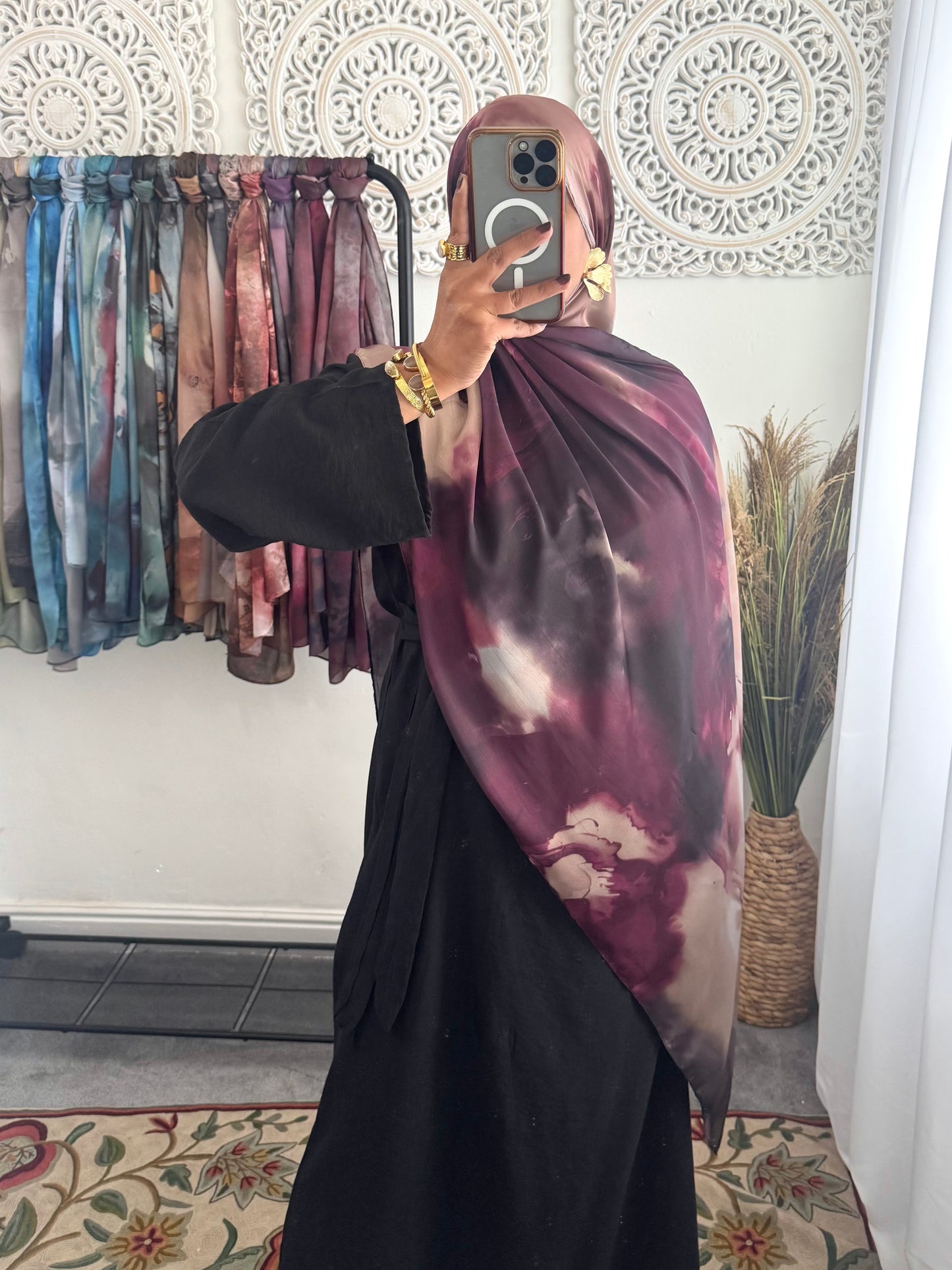 Water coloured Modal Silk Printed earth Hijab