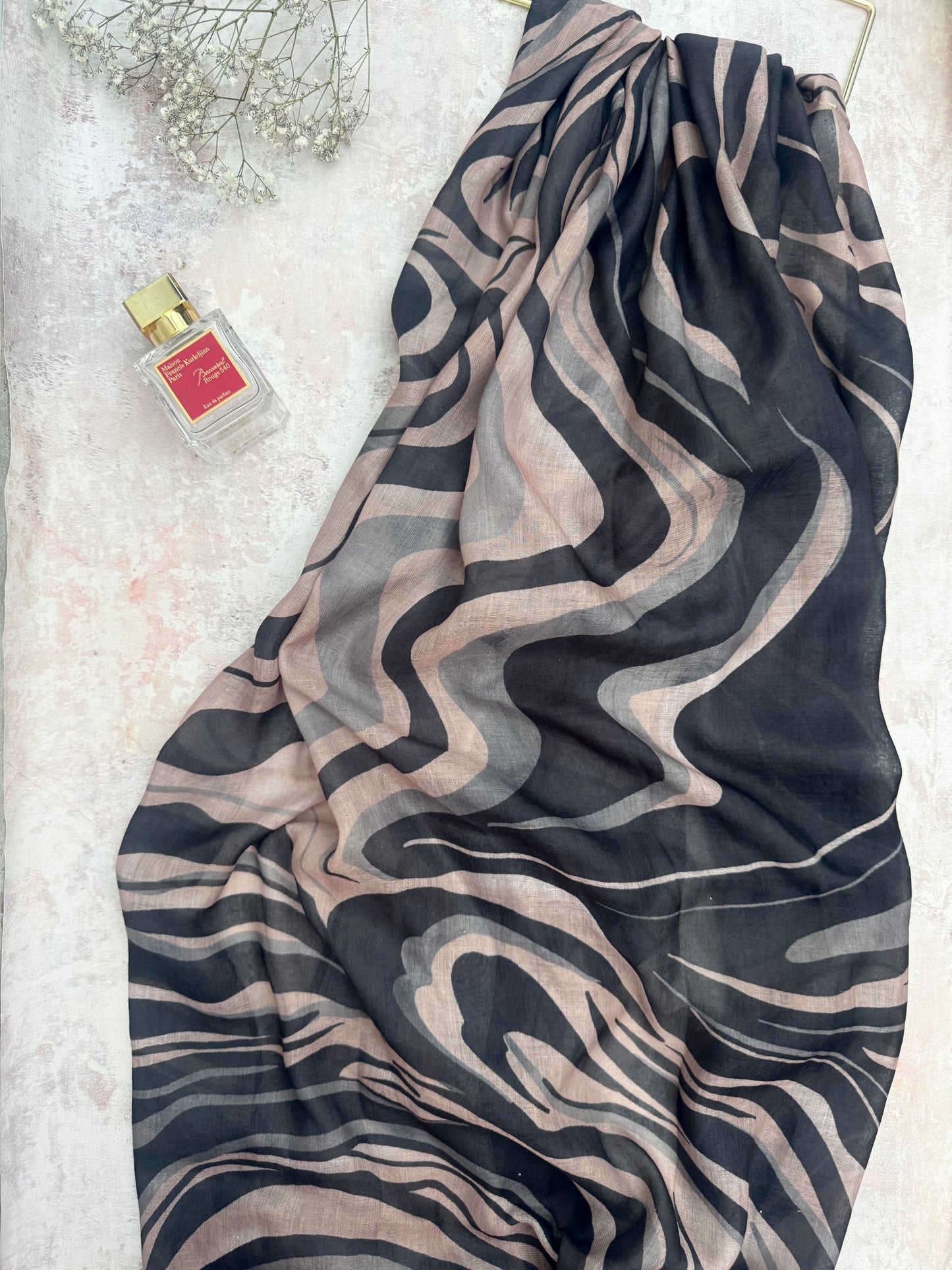 Water coloured Modal Printed Mocha Hijab