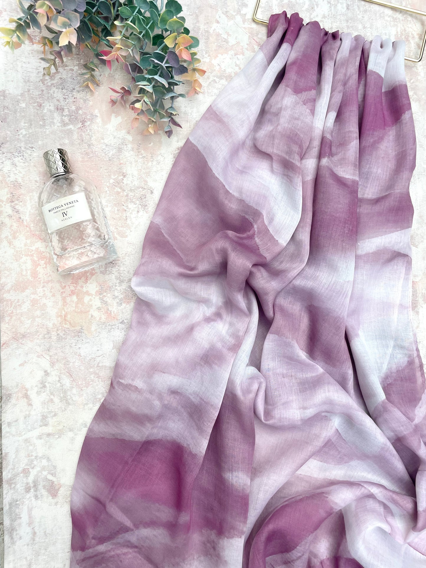 Water coloured Modal Printed Lavender Ripple Hijab