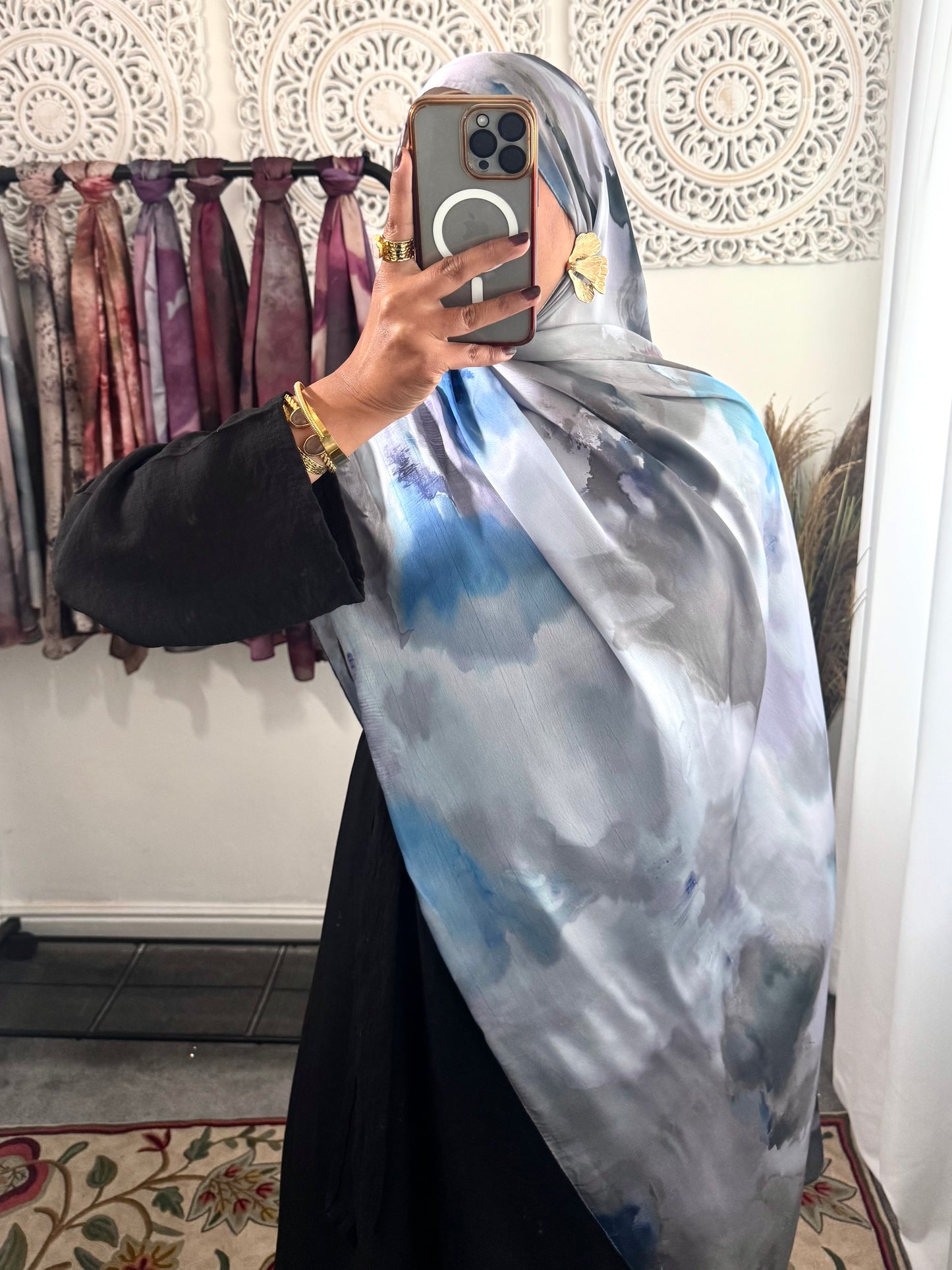 Water coloured Modal Silk Printed rapid Hijab