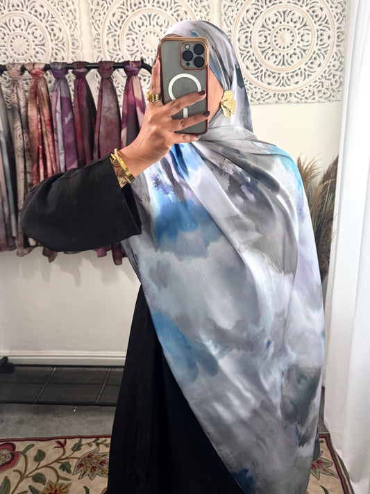 Water coloured Modal Silk Printed rapid Hijab
