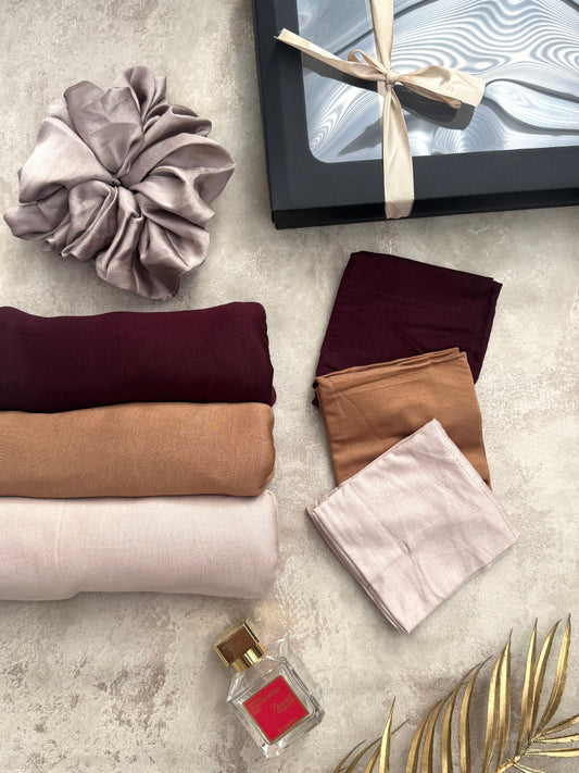 Premium jersey ruby hijab gift box set