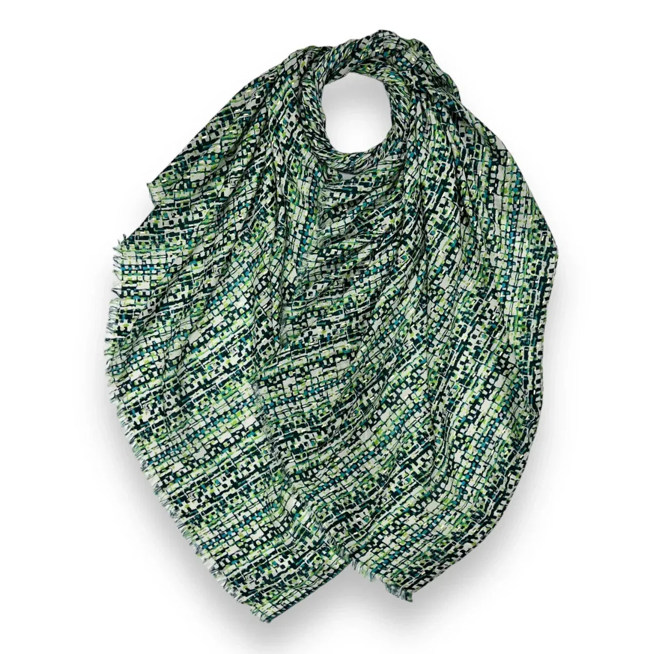 Maxi printed code bottle green hijab scarf - Hijab Junkie UK