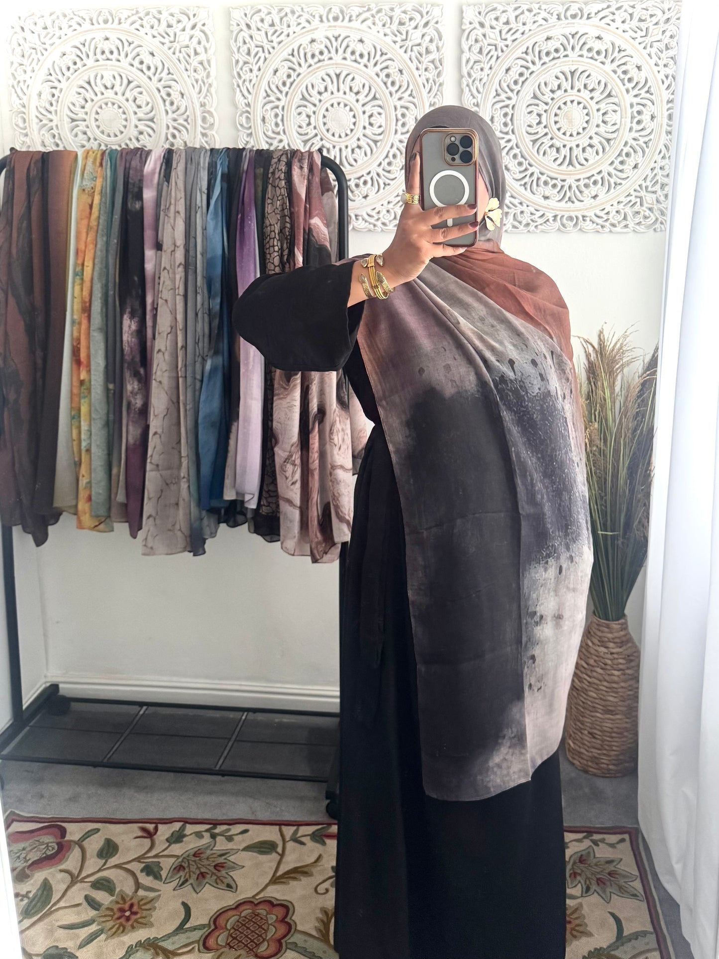 Water coloured Modal Printed pecan Hijab