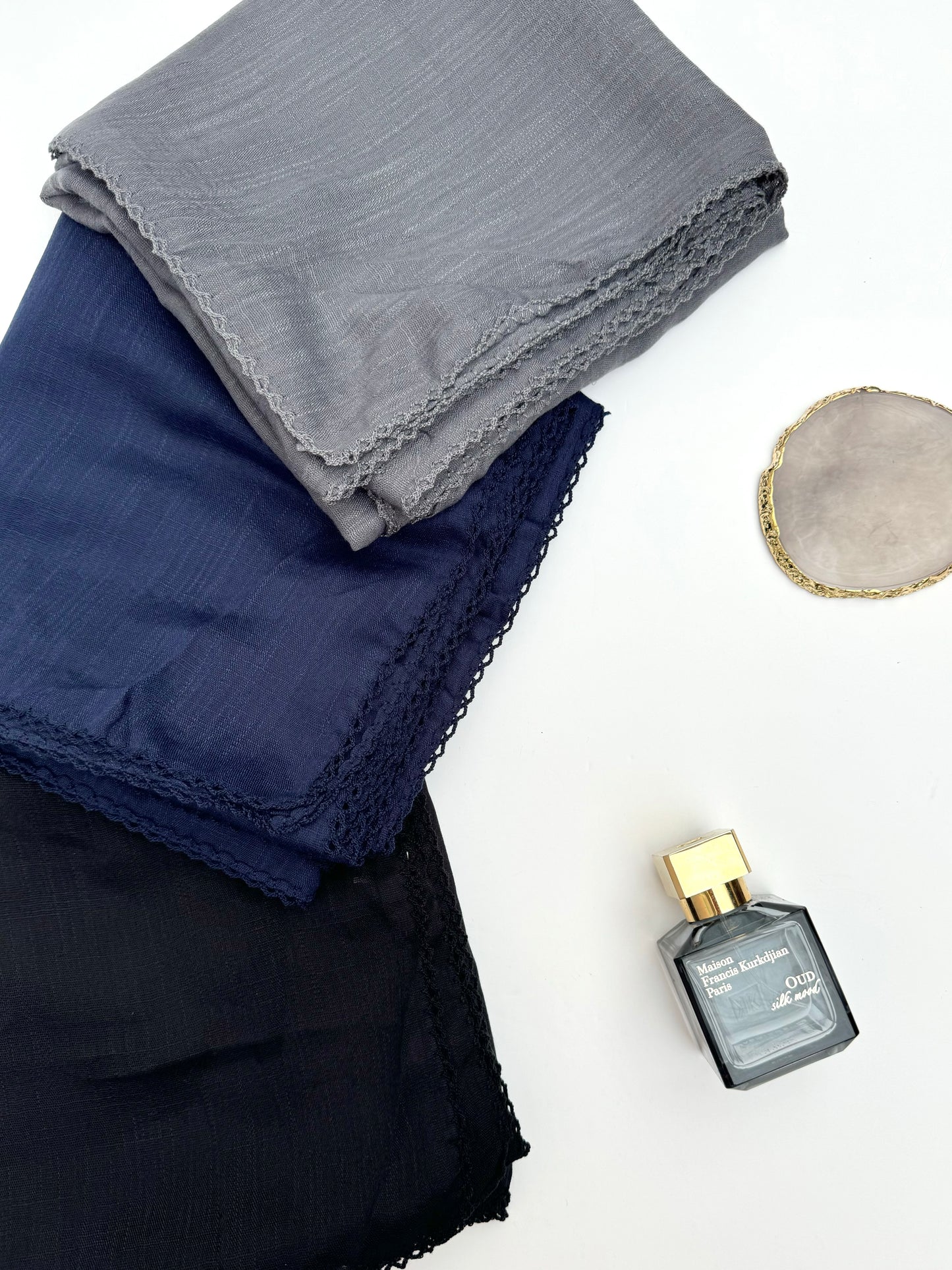 Maxi plain Turkish picot denim blue hijab