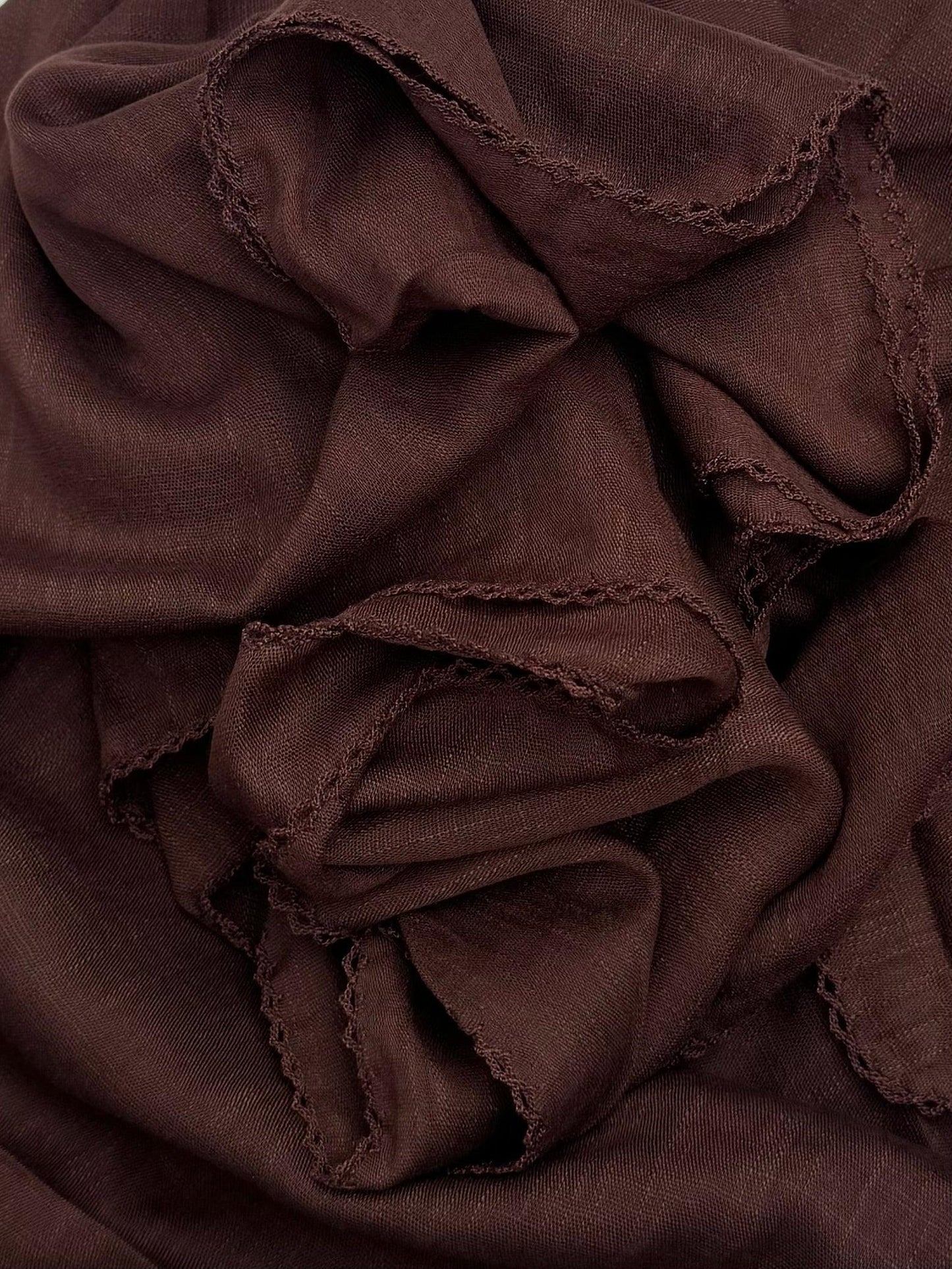 Maxi plain Turkish picot coffee hijab - Hijab Junkie UK