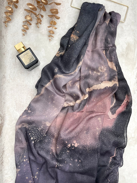 Water coloured Modal Printed Earth Hijab