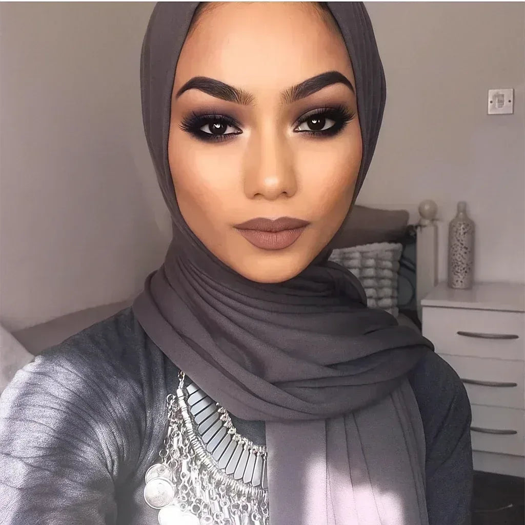 Standard premium stitched jersey plain seaweed hijab - Hijab Junkie UK