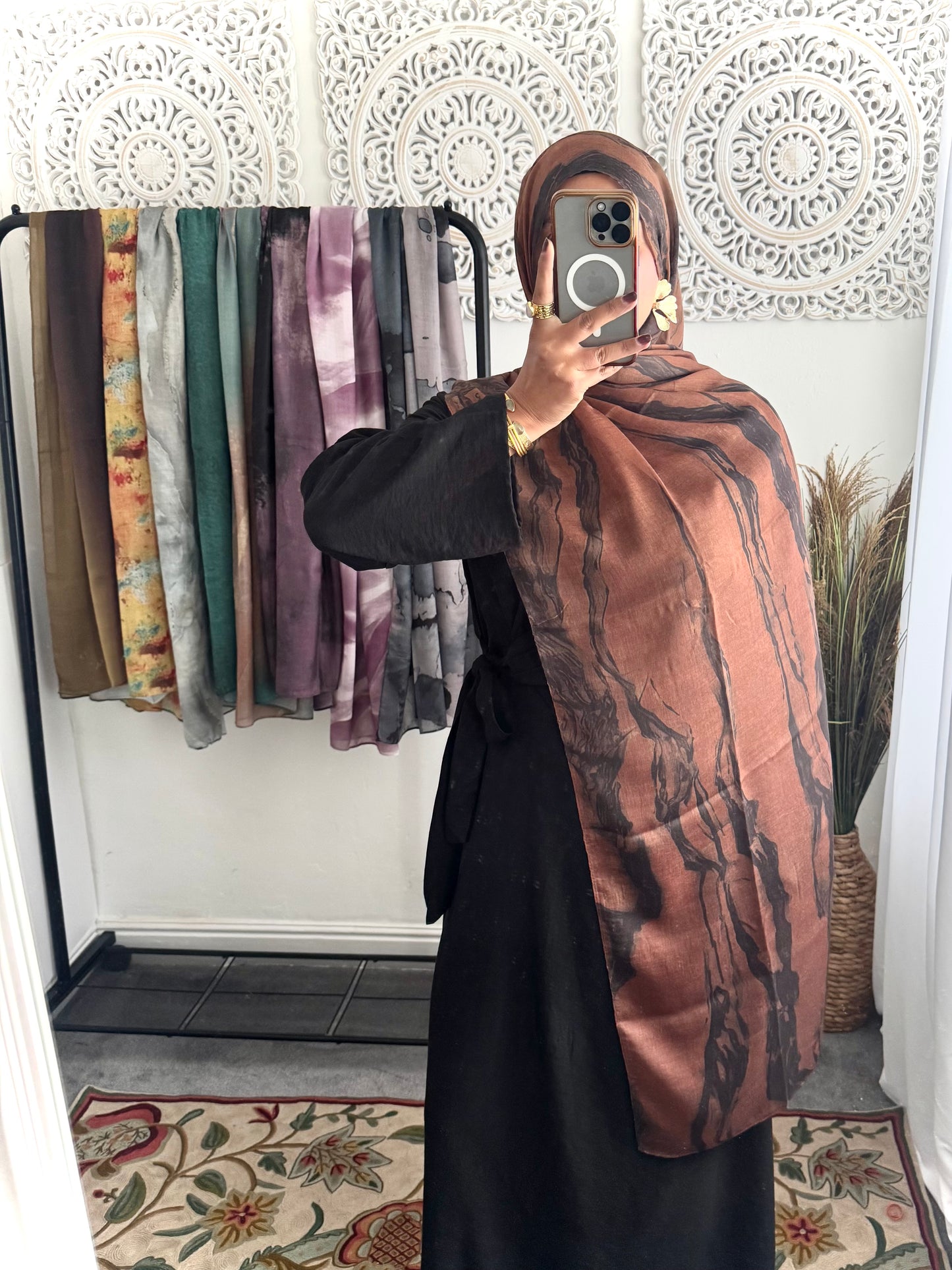 Water coloured Modal Printed Saddle Hijab