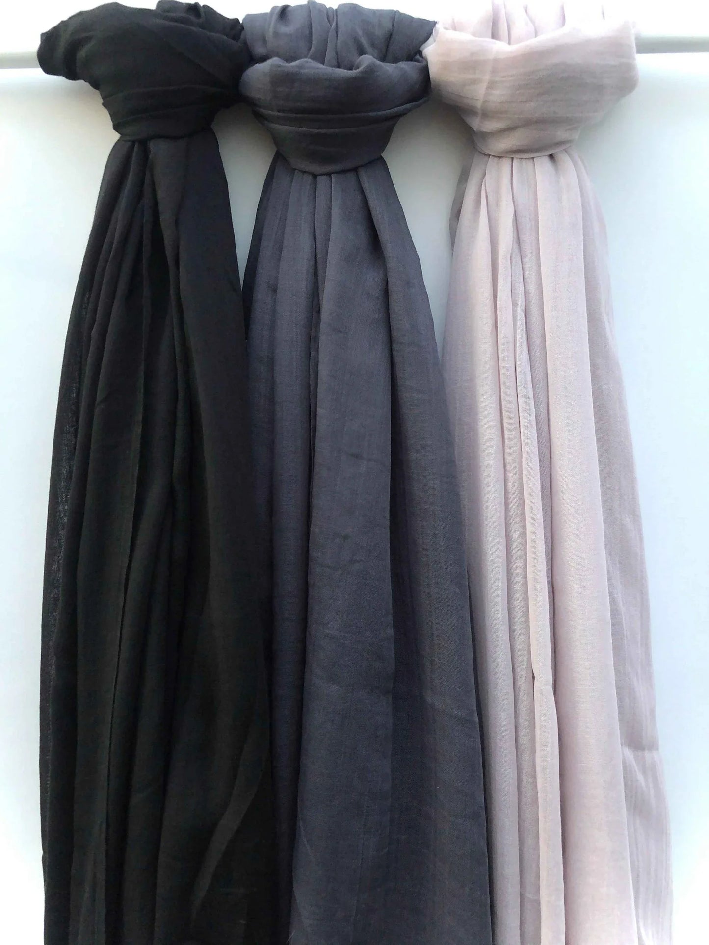 Modal malai plain jet black hijab - Hijab Junkie UK