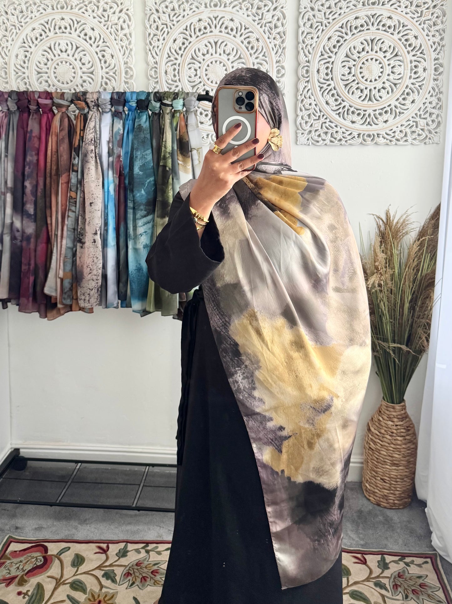 Water coloured Modal Silk Printed Amalfi Hijab