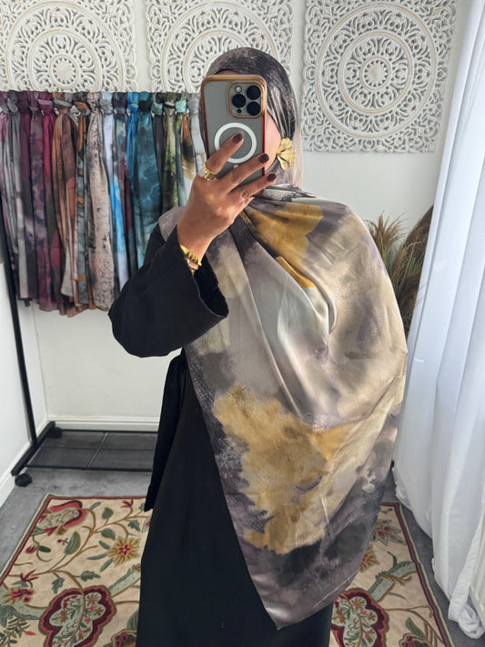 Water coloured Modal Silk Printed Amalfi Hijab