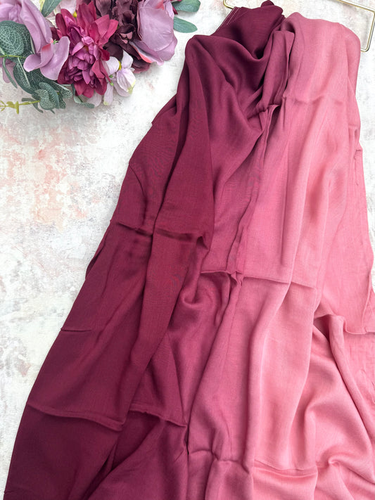 Original modal ombre plain watermelon hijab 6