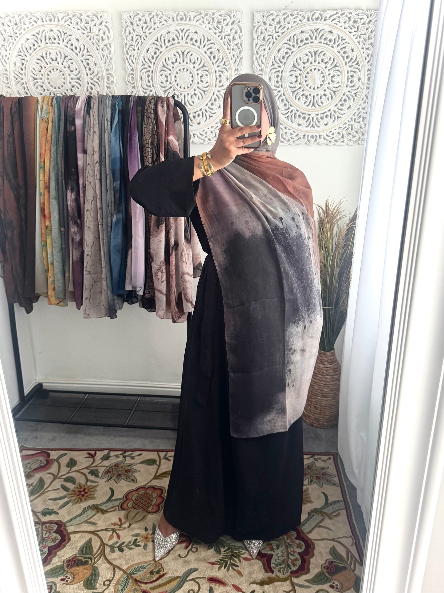 Water coloured Modal Printed pecan Hijab