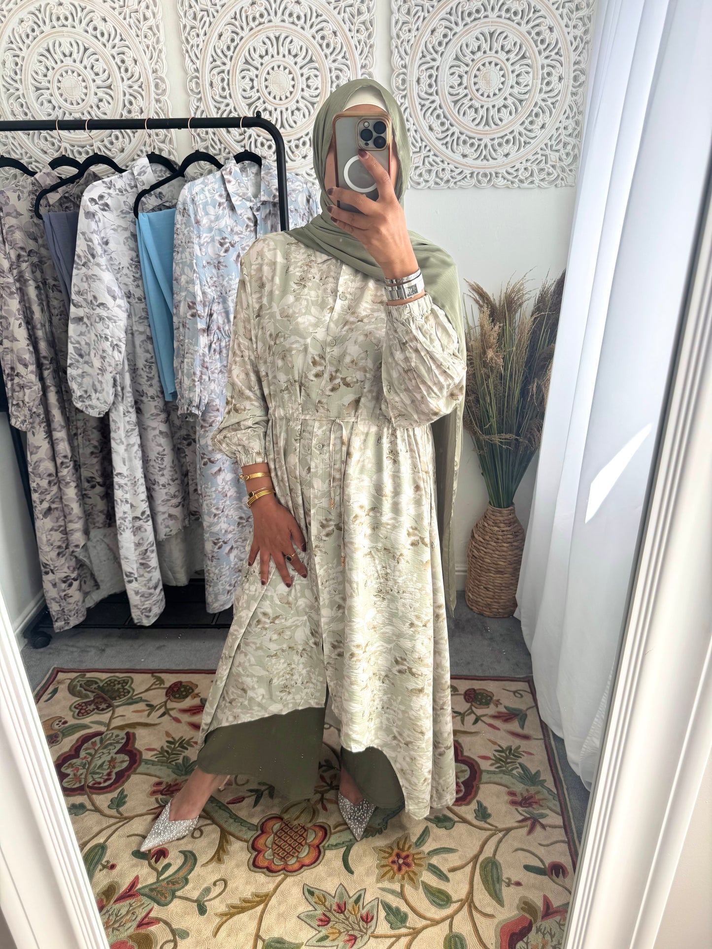 NEW Eniyah High Low A Line Free Size Printed Cord Set