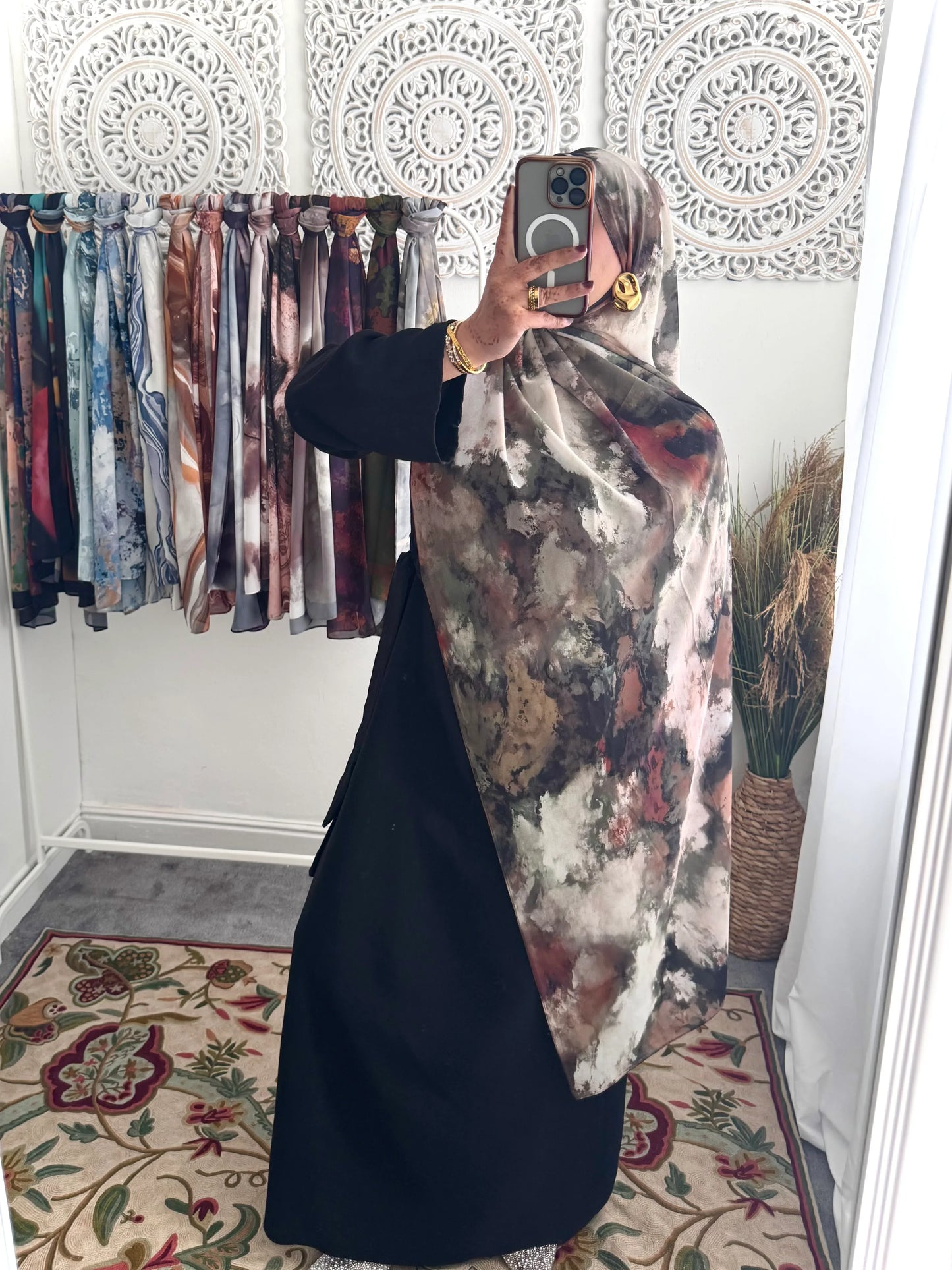 Water coloured Chiffon Printed Bunni Hijab - Hijab Junkie UK