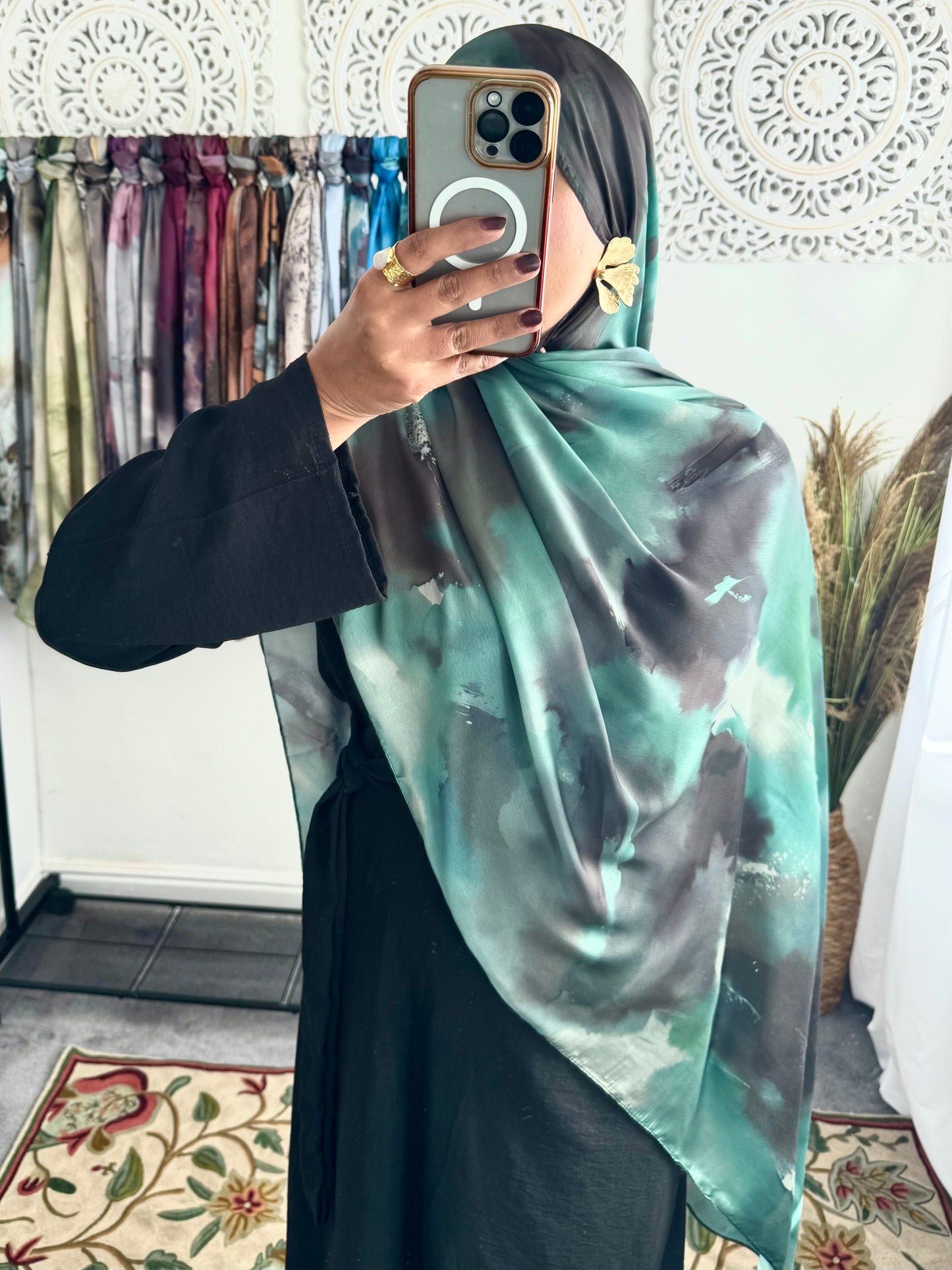 Water coloured Modal Silk Printed Jade Hijab