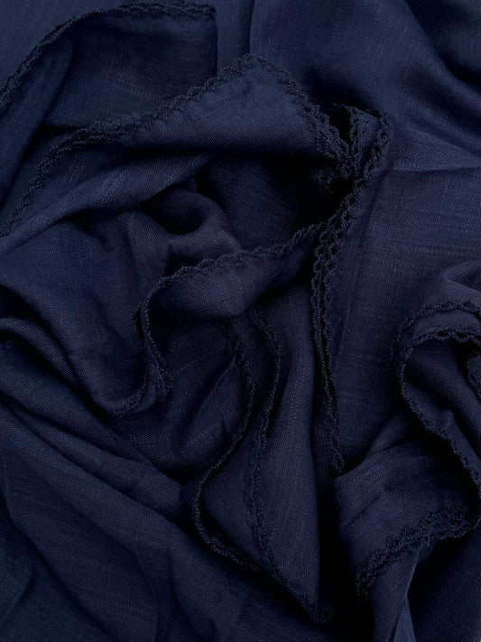 Maxi plain Turkish picot denim blue hijab