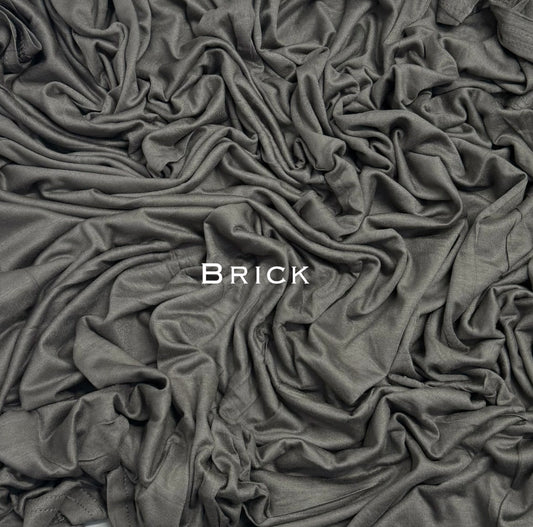 Standard & Maxi premium stitched jersey plain brick hijab