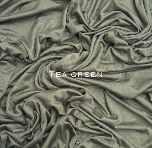 Standard premium stitched jersey plain tea green hijab