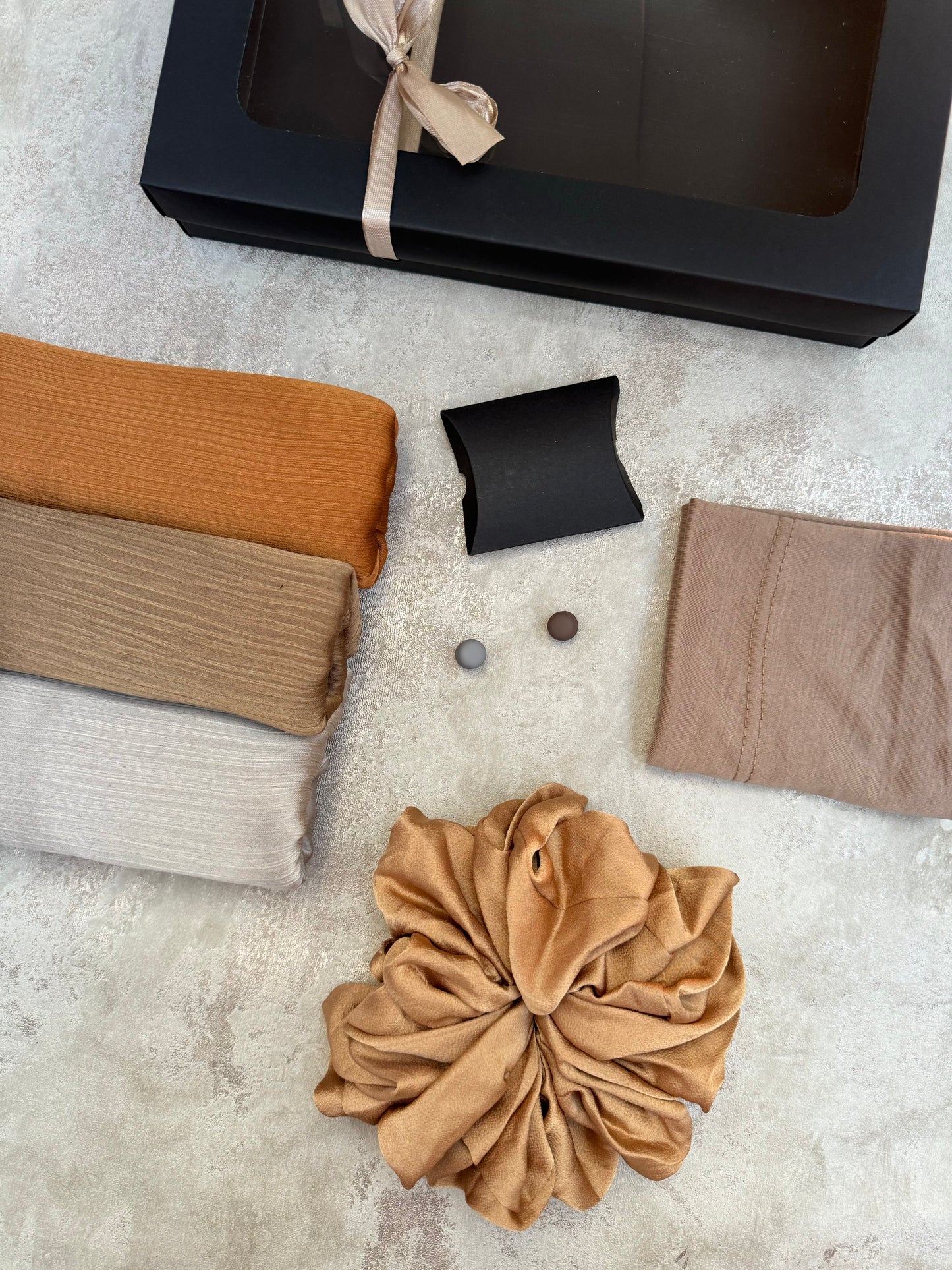 matt Dubai crinkle silk 3 ginger hijab gift set inc accessories
