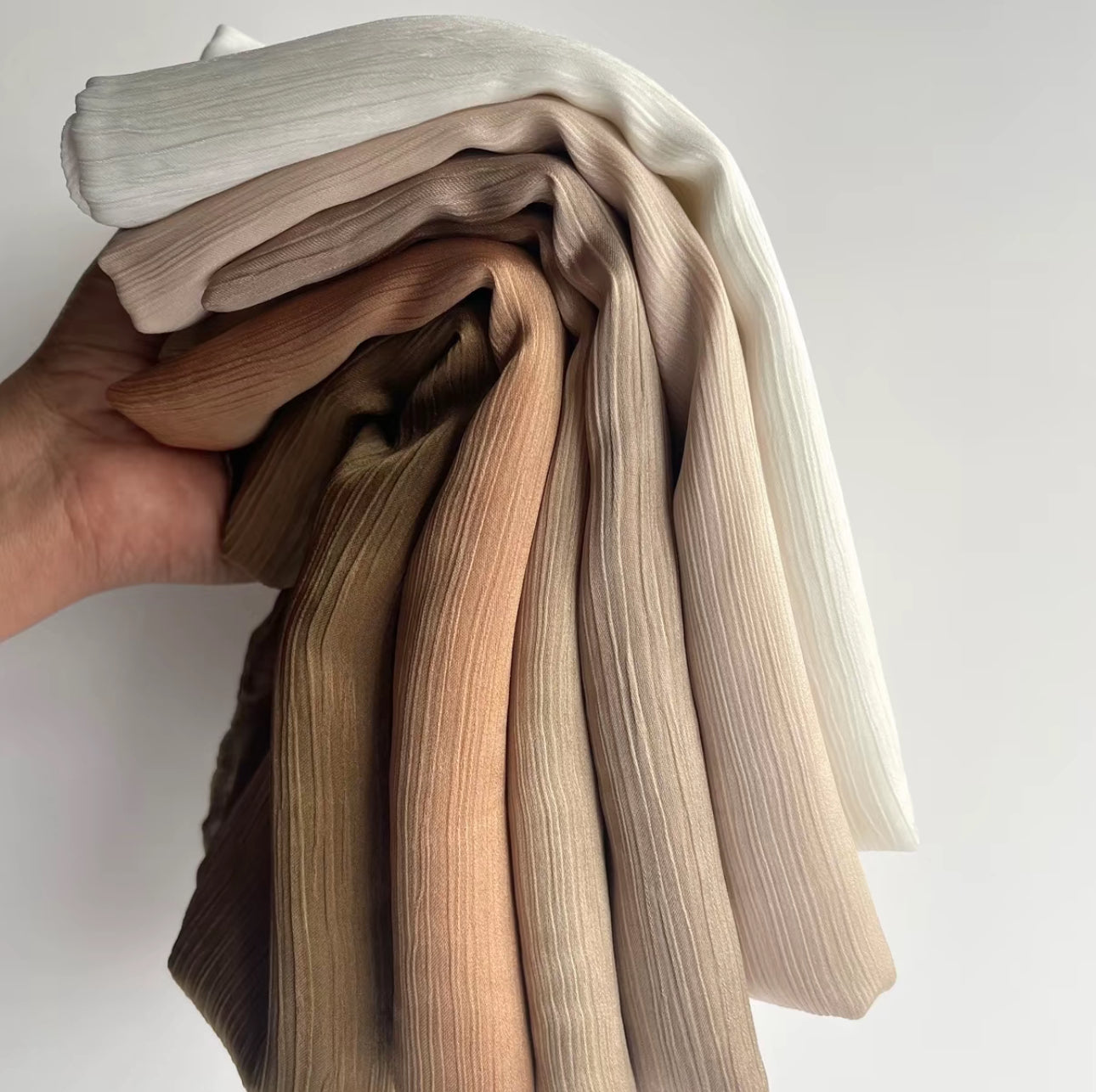 Matt Dubai crinkle silk spice hijab