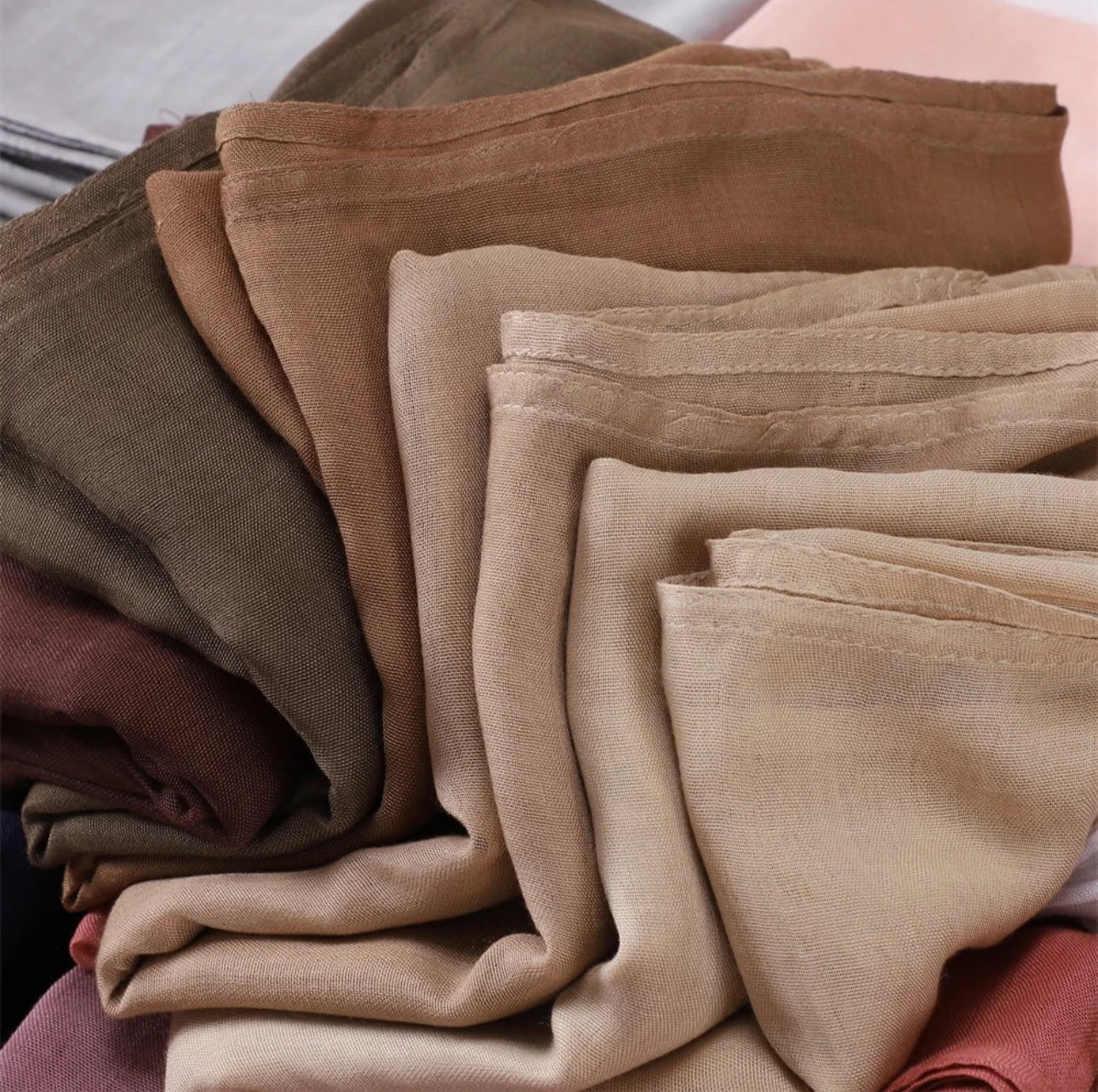 Original Modal plain stitched truffle maxi hijab