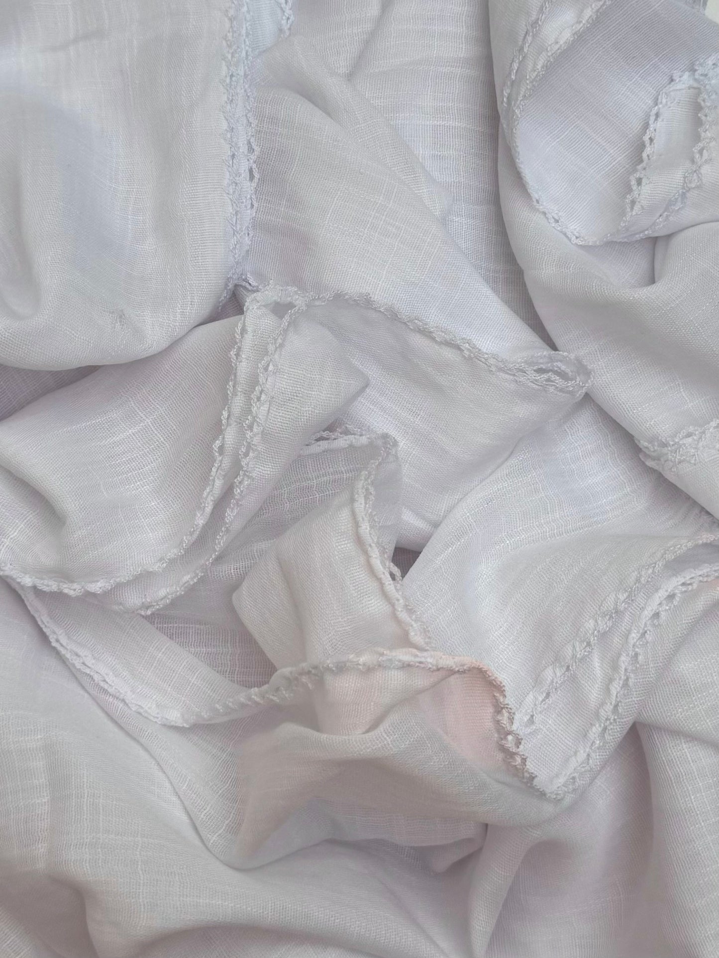 Maxi plain Turkish picot dove white hijab