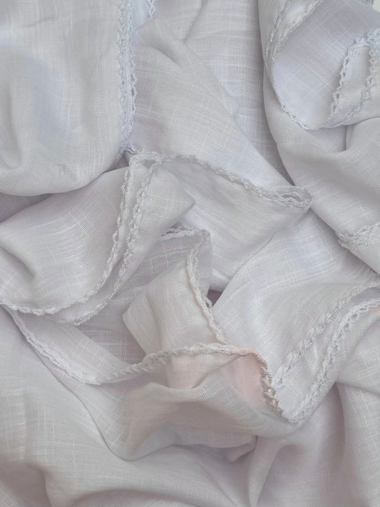 Maxi plain Turkish picot dove white hijab