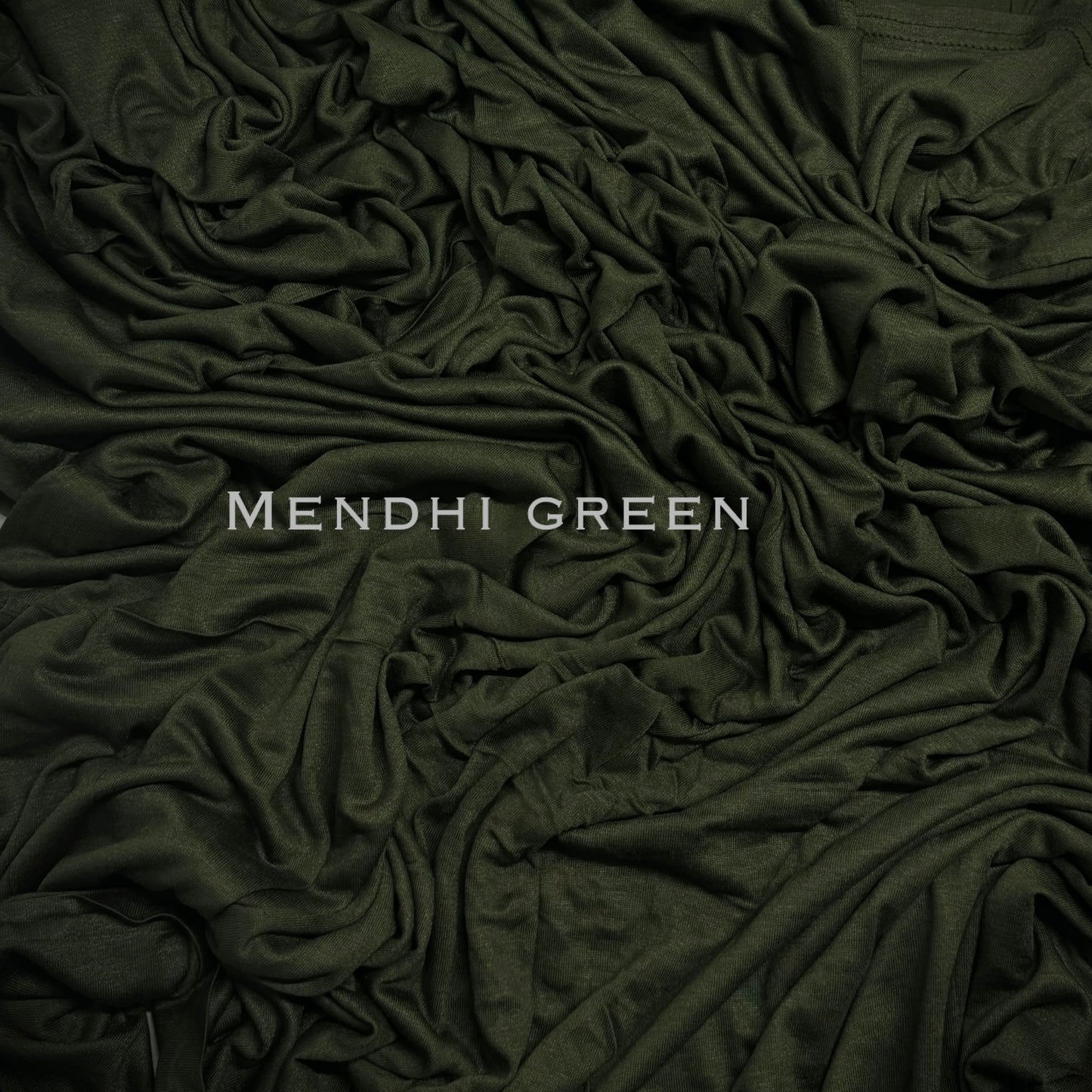 Maxi premium stitched jersey plain mendhi green hijab