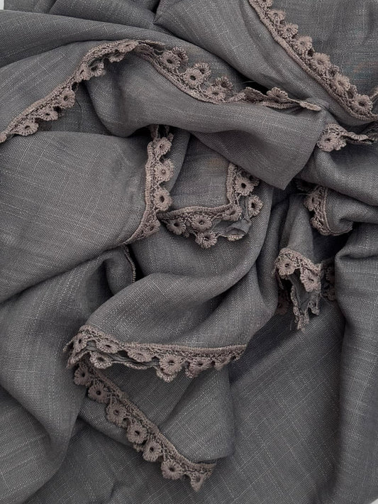 Maxi plain Turkish kinaari pewter hijab