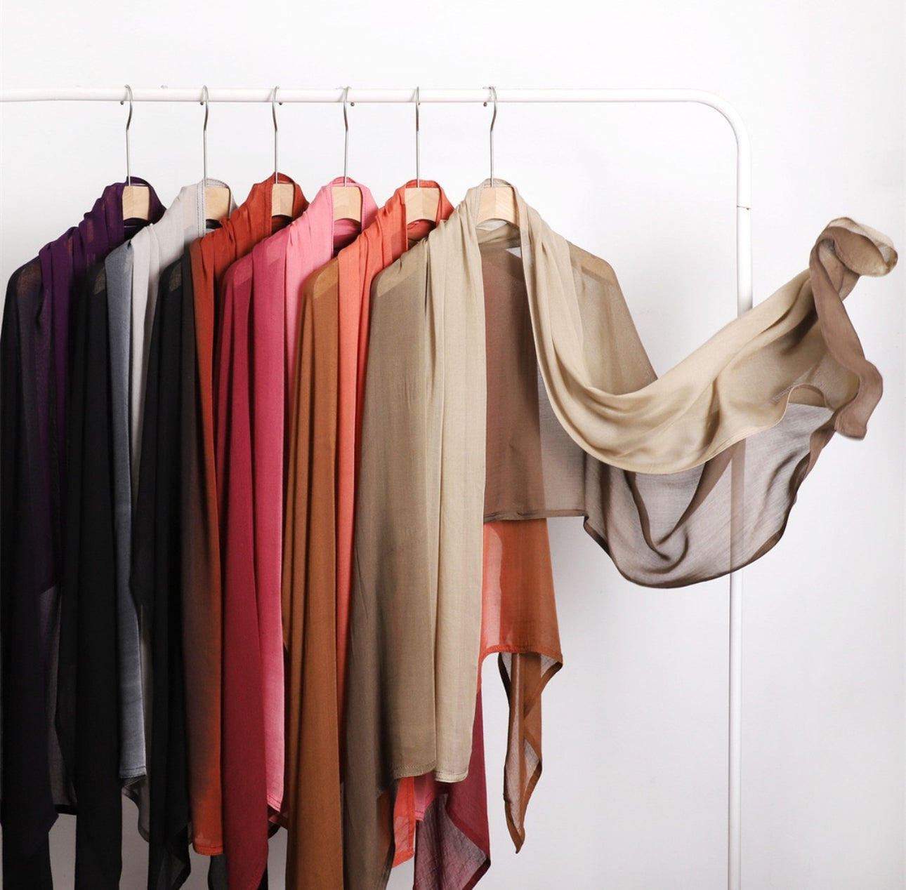 Original modal ombre plain watermelon hijab 6