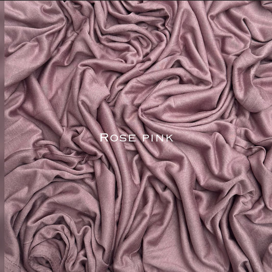 Standard premium stitched jersey plain rose pink hijab