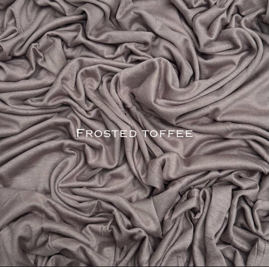 Standard premium stitched jersey plain frosted toffee hijab
