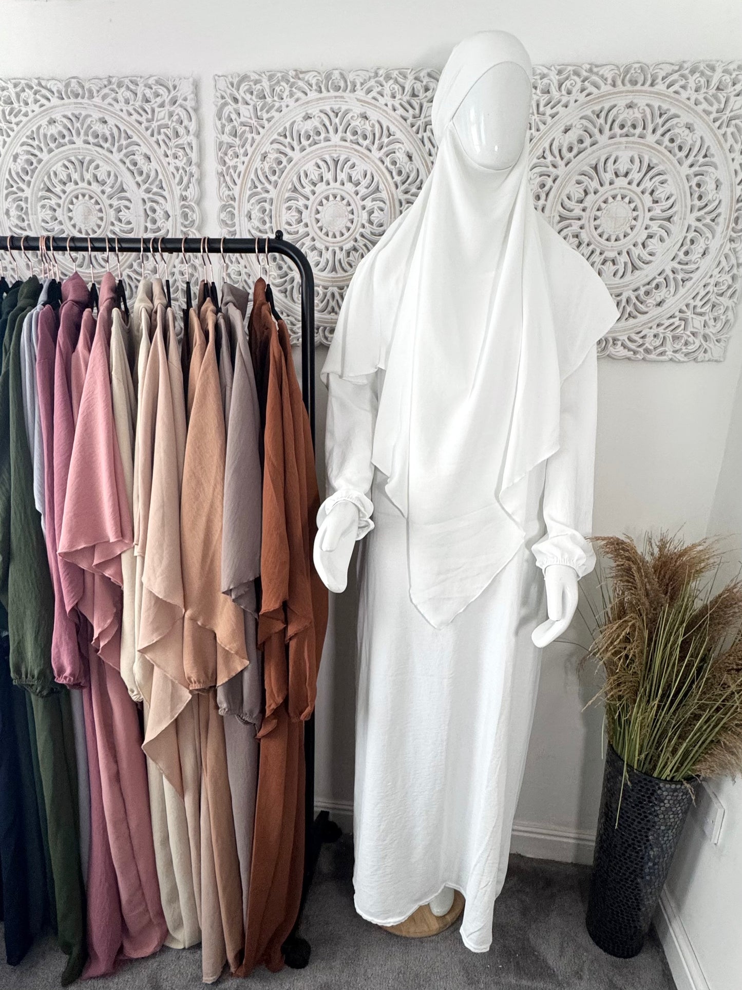 Khimar 2 pc Hawwa plain light weight abaya set adults and teenagers