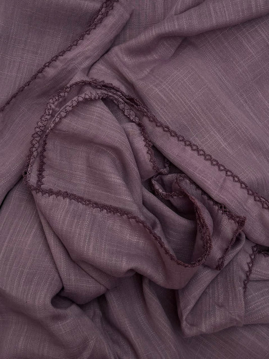 Maxi plain Turkish picot smooth mauve hijab