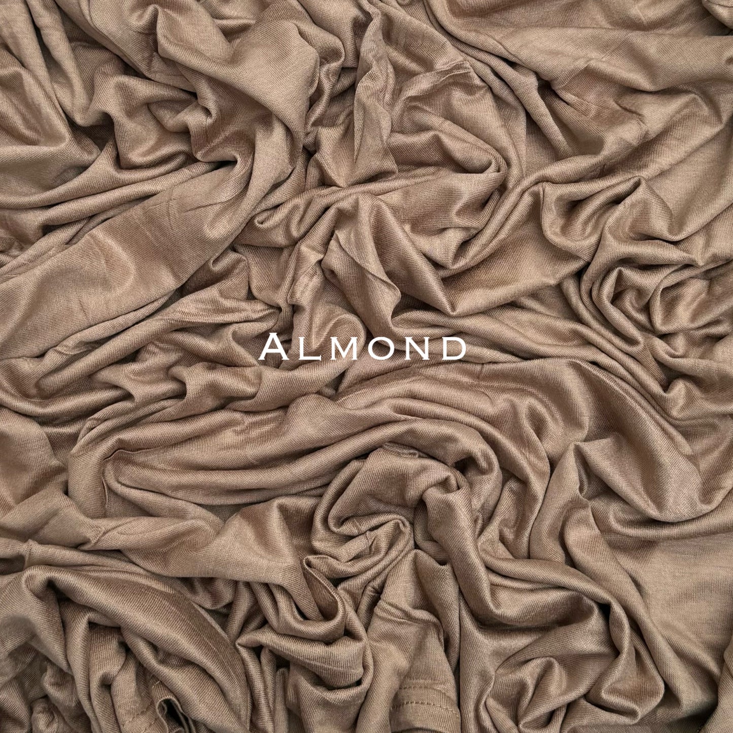 Standard & Maxi premium stitched jersey plain almond hijab