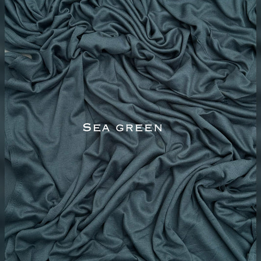 Standard & Maxi premium stitched jersey plain sea green hijab
