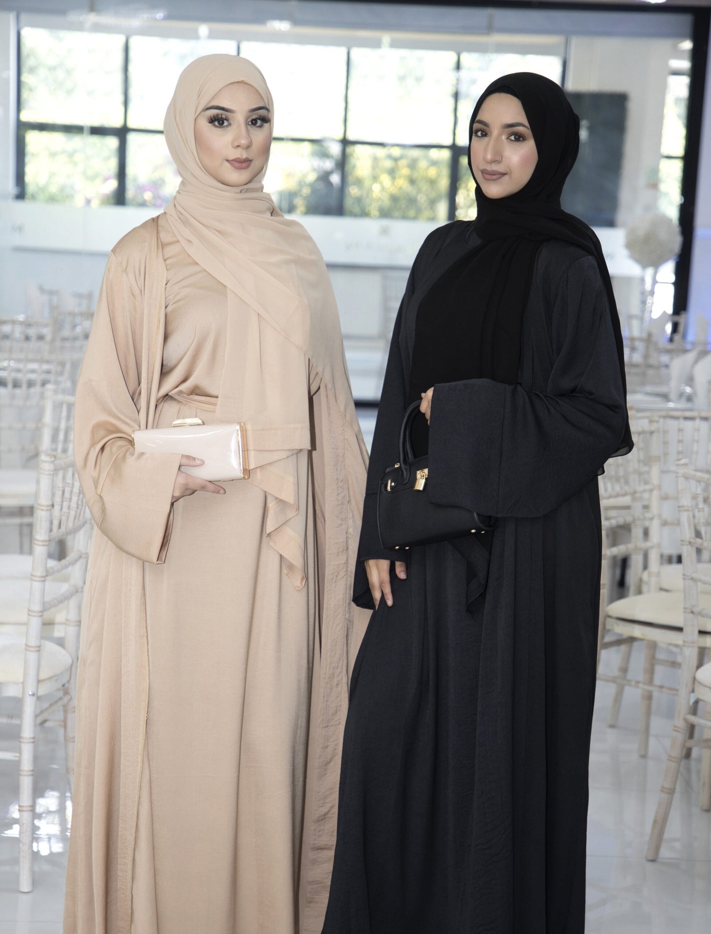 Exclusive 4 piece malai Sana biscuit pocket Abayah set- Slight Damage