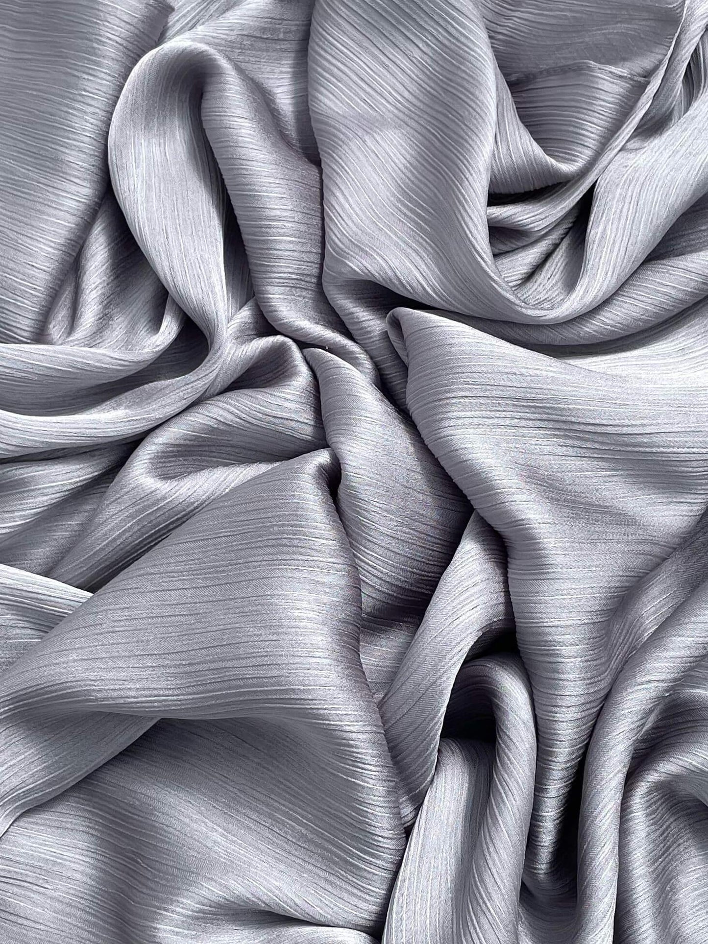 Matt Dubai crinkle silk antique silver hijab - Hijab Junkie UK
