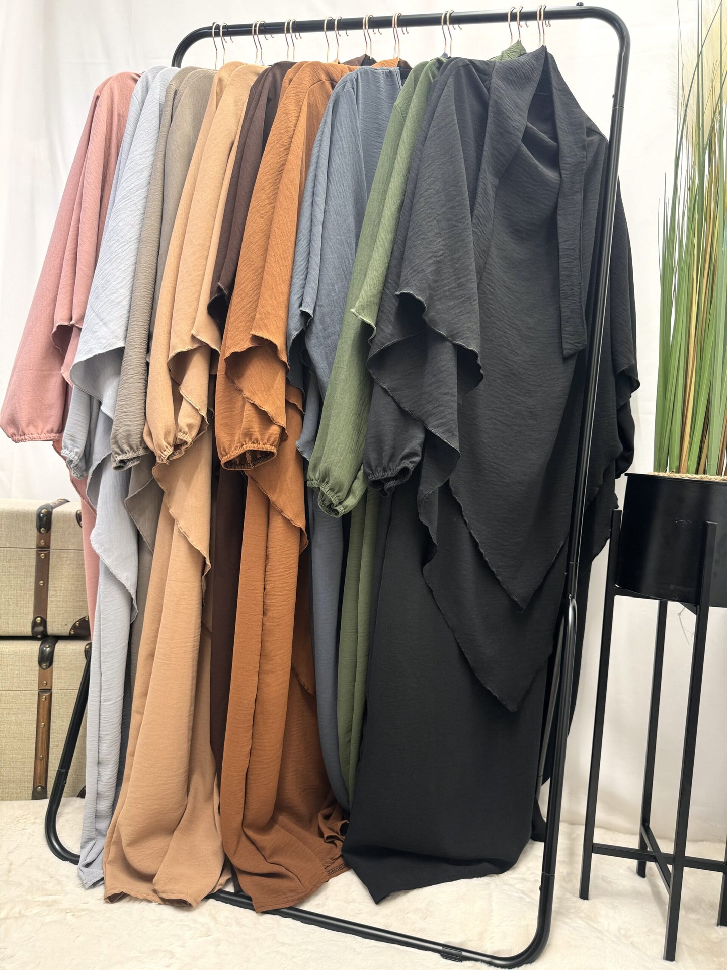 Khimar 2 pc Hawwa plain light weight abaya set adults and teenagers